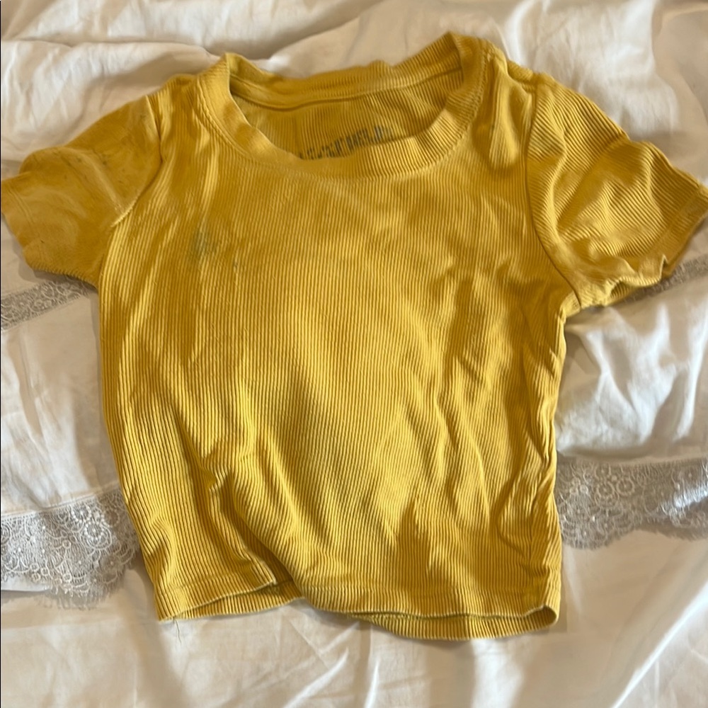 Yellow Kids Ribbed T-Shirt